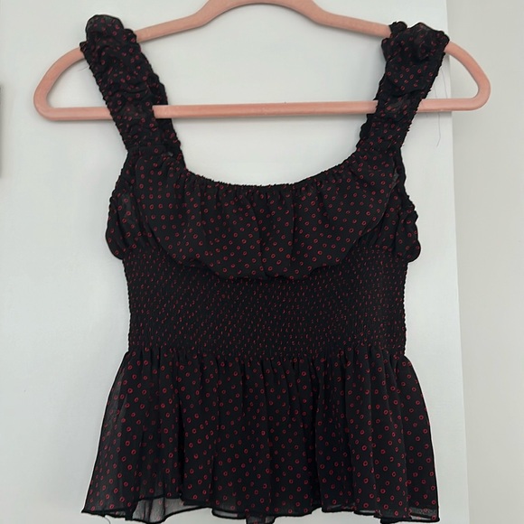 NWOT Urban Outfitters Black and Red Patterned Top - Picture 2 of 5